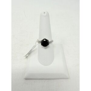 Shop LC Australian Black Tourmaline Size 8 Ring in Sterling Silver 5622